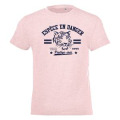 T-shirt enfant Sérigraphie Tigre Espèce en Danger Bioparc + transfert Col Bioparc French Marine 4 an