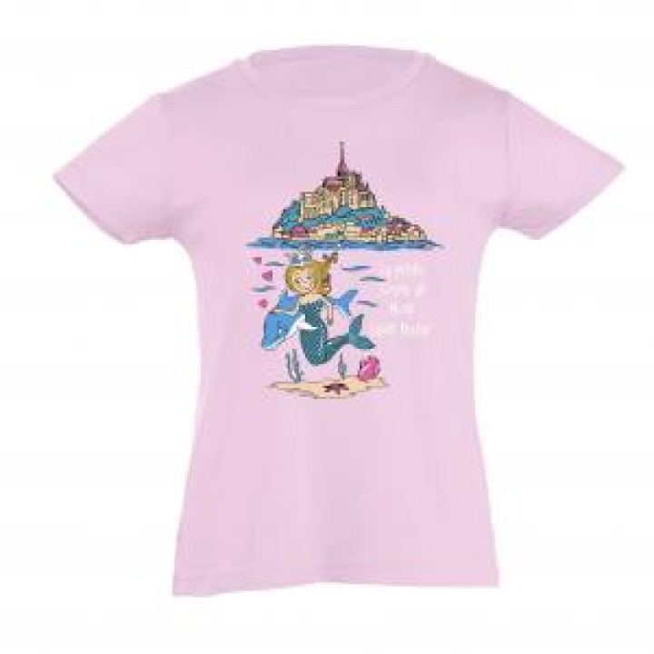 Tshirt enfant Sirène Mont Saint Michel Rose Pale 4 ans