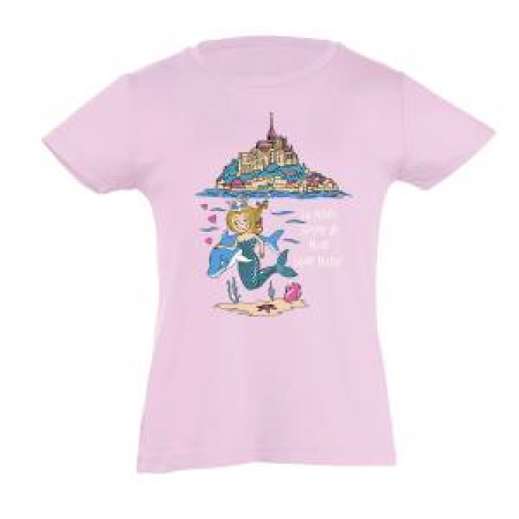 T-shirt enfant Sirène Mont Saint Michel Rose Pale 4 ans