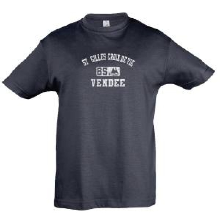 Tshirt enfant St Gilles Croix de Vie  Bateau 85 Vendée Denim 10 ans