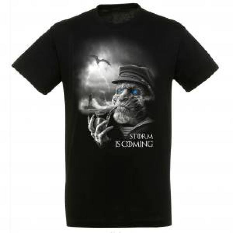 T-shirt enfant Storm Is Coming Marin et Dragon dans la Temp&ecirc;te Noir Profond 2 ans