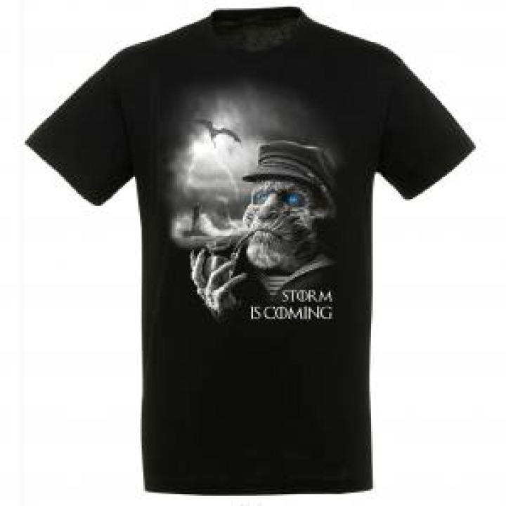Tshirt enfant Storm Is Coming Marin et Dragon dans la Tempête Noir Profond 4 ans