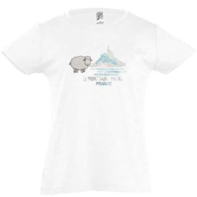 T-shirt enfant Strass Mouton Mont Saint Michel Blanc 2 ans