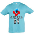 T-shirt enfant Surfeur Croix Basque A&iuml;nhoa 64 Bleu Atoll 2 ans