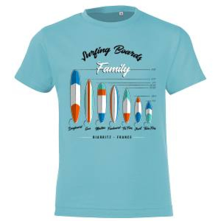 T-shirt enfant Surfing Boards Family Biarritz France Orange 2 ans