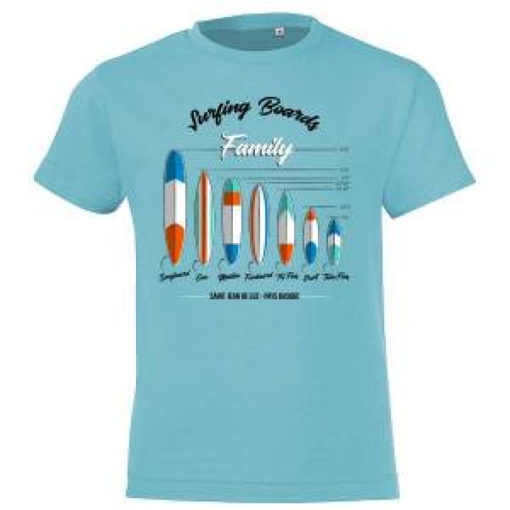 Tshirt enfant Surfing Boards Family Saint Jean de Luz Pays Basque Orange 4 ans