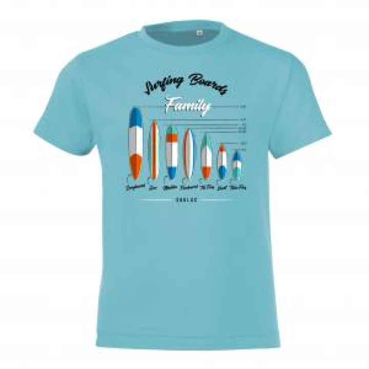 Tshirt enfant Surfing Boards Family Soulac Bleu Atoll 2 ans