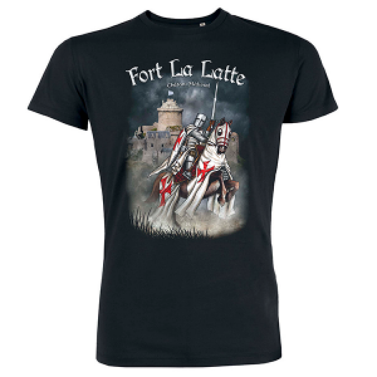 T-shirt enfant Templier &agrave; Cheval Fort La Latte Noir Profond 6 ans
