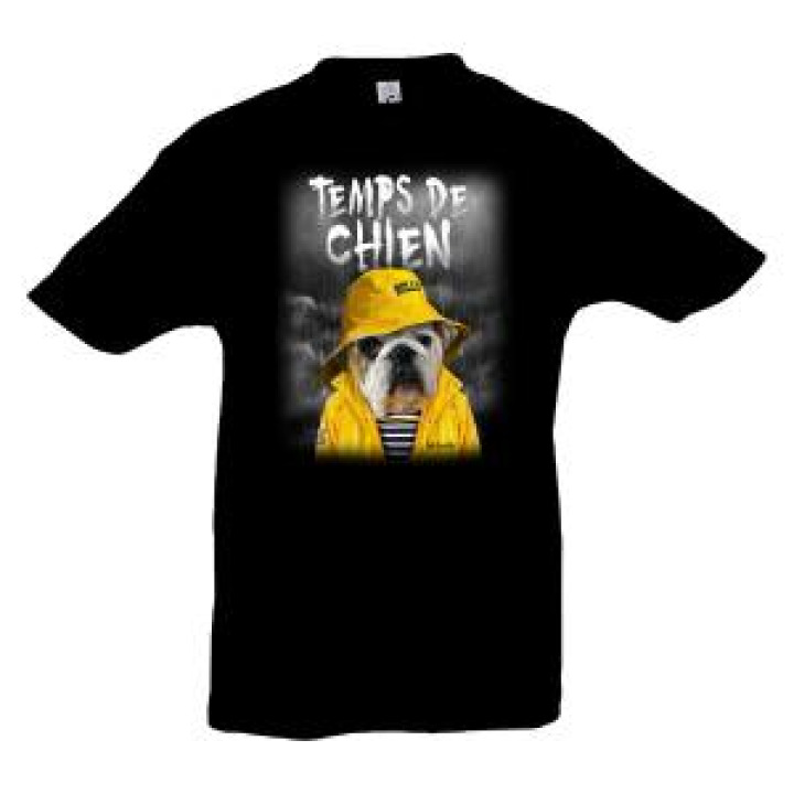 Tshirt enfant Temps de Chien Belle Île en Mer Noir Profond 8 ans