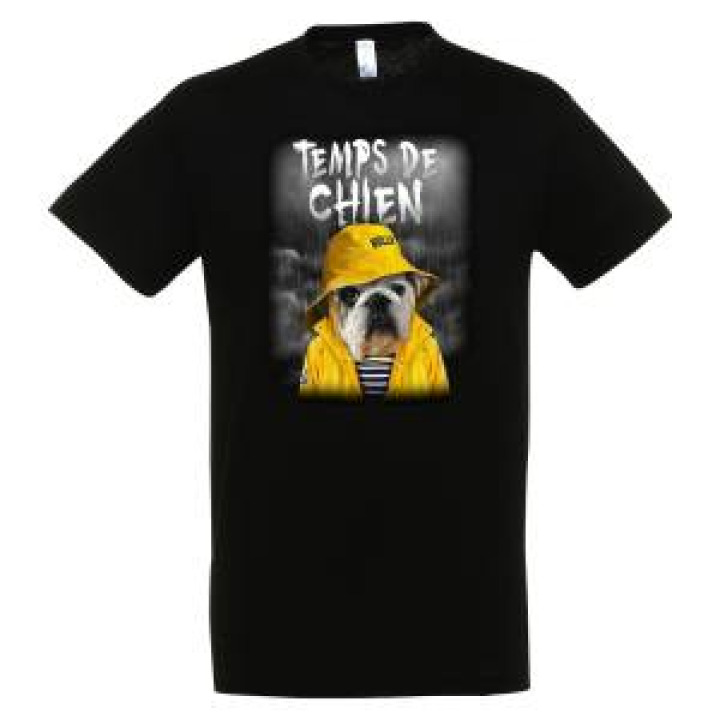 Tshirt enfant Temps de Chien Noir Profond 6 ans