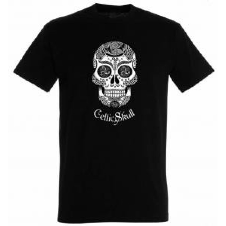 Tshirt enfant Tête de Mort Celtic Skull Noir Profond 2 ans