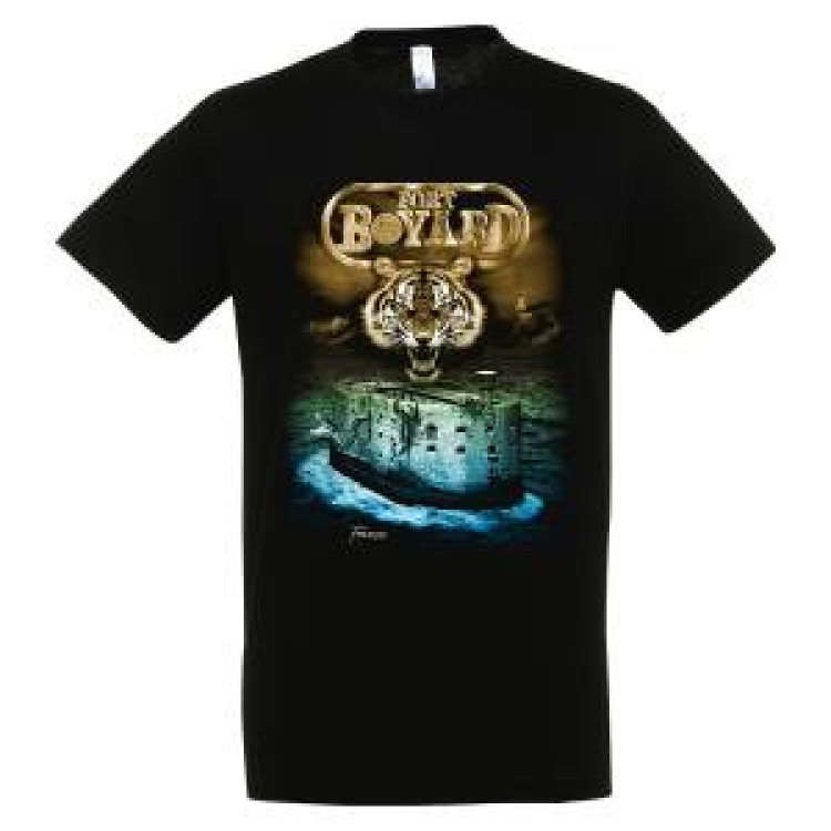 T-shirt enfant T&ecirc;te de Tigre Fort Boyard + Fort et Serpent- Scorpion Fort Boyard Fouras Noir Profond 2 ans