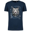 T-shirt enfant Tigre Blanc Intemporel Cerza + transfert Col Cerza Denim Chin&eacute; 2 ans