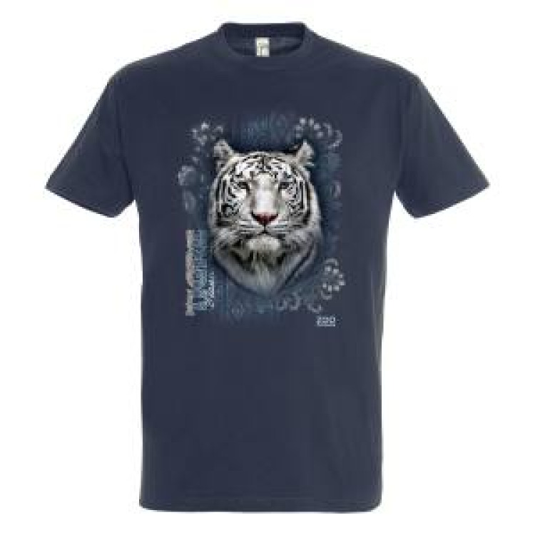 T-shirt enfant Tigre Blanc Intemporel Zoo de Jurques Navy 4/6 ans