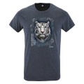 T-shirt enfant Tigre Blanc Intemporel Zooparc de Tregomeur Denim Chiné 2 ans