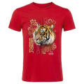 T-shirt enfant Tigre Intemporel Cerza + transfert Col Cerza Gris Pur 2 ans