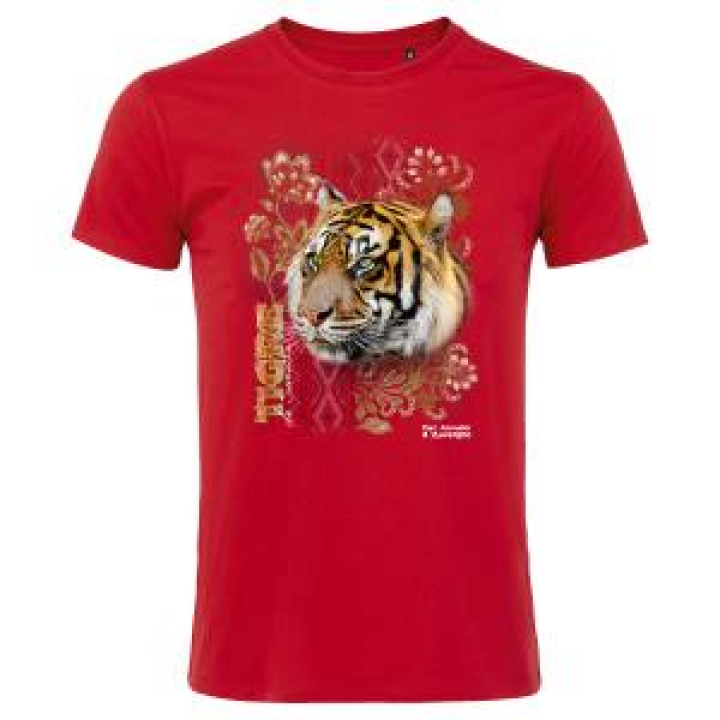 Tshirt enfant Tigre Intemporel Parc Animalier dAuvergne  transfert Col Parc Animalier dAuvergne Tropical Blue 24 ans