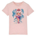 T-shirt enfant Tigre + transfert Zoo de Beauval Rose Chiné 10 ans
