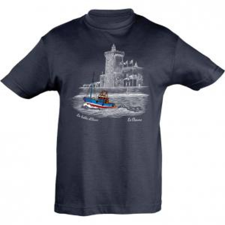 Tshirt enfant Tour et Bateau Pêcheurs de Couleurs les Sables dOlonne Chaume Marine 4 ans