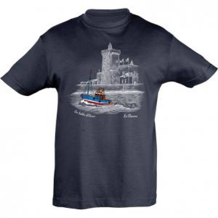 T-shirt enfant Tour et Bateau Pêcheurs de Couleurs les Sables d’Olonne Chaume Marine 6 ans
