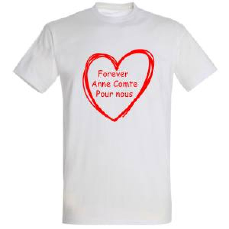 T-shirt enfant Transfert Forever Anne Comte pour Nous (En Rouge) Blanc 8 ans