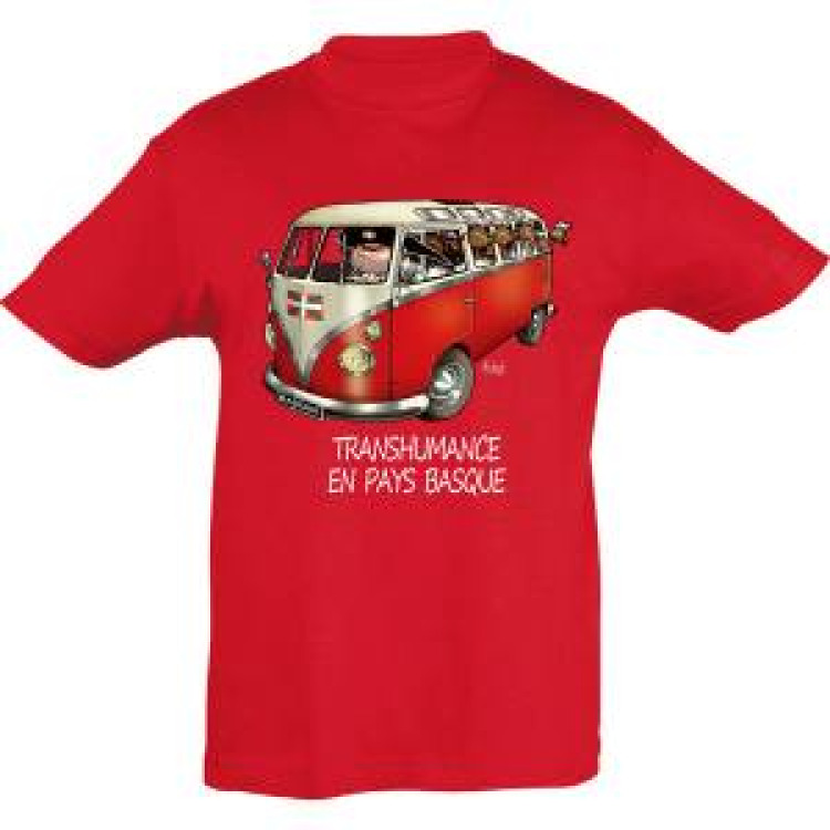 T-shirt enfant Transhumance Pays Basque Rouge 2 ans