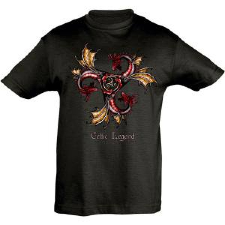 T-shirt enfant Triskell 3 Dragons (Bc3004) Noir Profond 2 ans