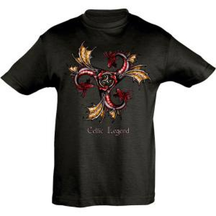 Tshirt enfant Triskell 3 Dragons Bc3004 Noir Profond 4 ans