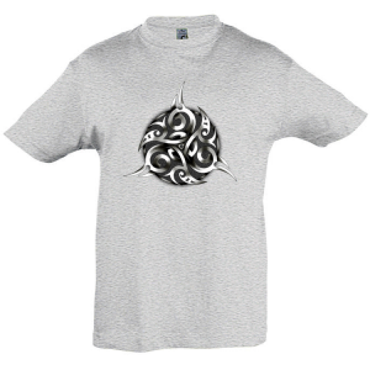 T-shirt enfant Triskell M&eacute;tallique Gris Chin&eacute; 6 ans