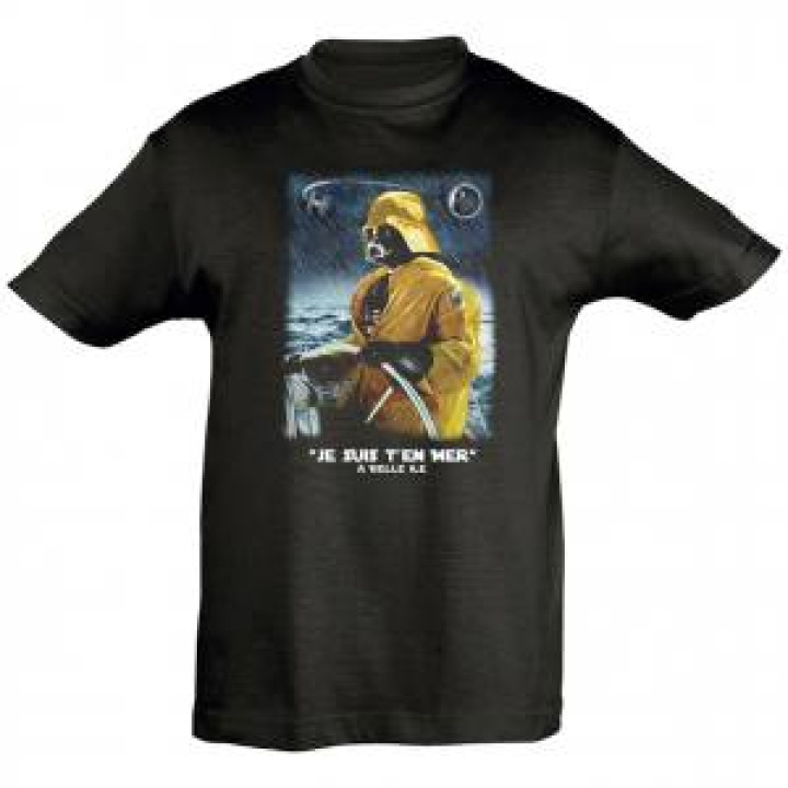 Tshirt enfant Vador en Mer à Belle Île Noir Profond 10 ans
