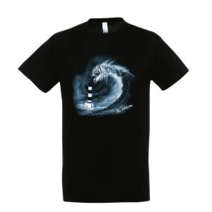 Tshirt enfant Vague Tigre Phare de Chassiron Île dOléron Noir Profond 2 ans