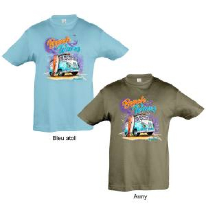 Tshirt enfant Van Beach and Waves Arcachon Bleu Atoll 2 ans