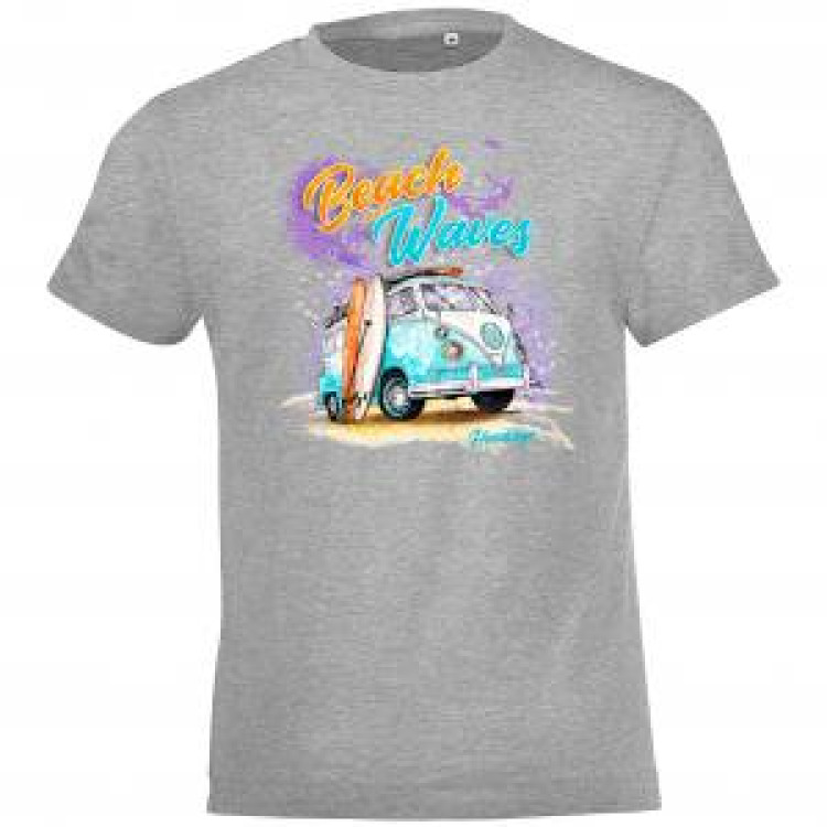 T-shirt enfant Van Beach and Waves Hendaye Aqua 4 ans