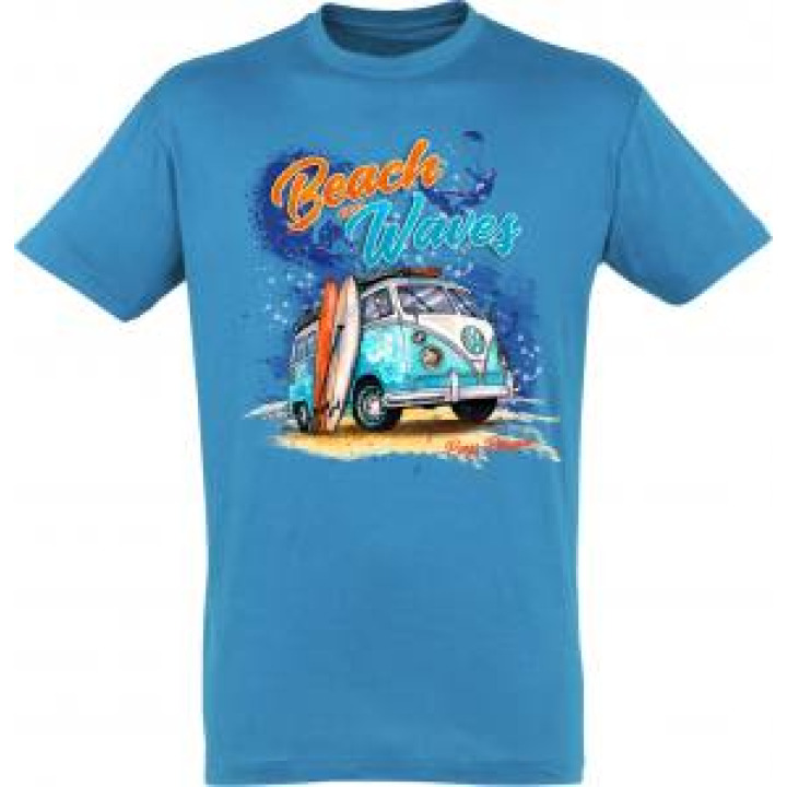 Tshirt enfant Van Beach and Waves Pays Basque Aqua 4 ans