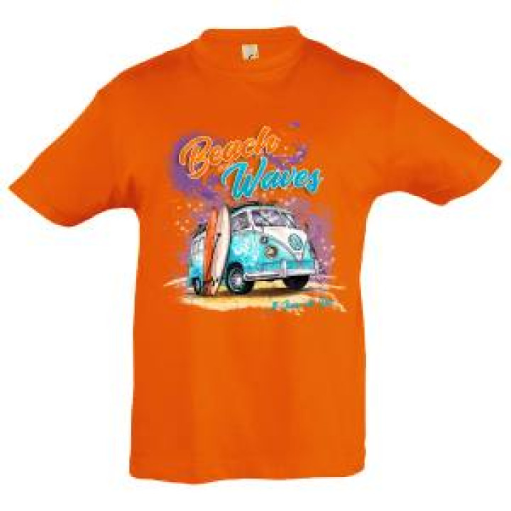 Tshirt enfant Van Beach and Waves Saint Jean de Luz Gris Chiné 2 ans