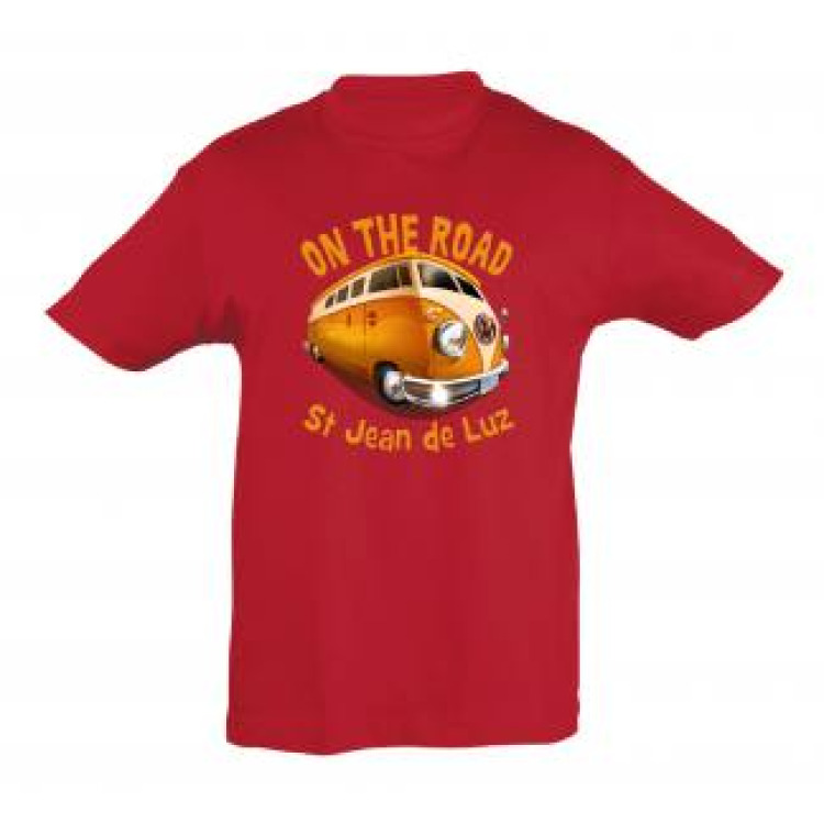 T-shirt enfant Van On the Road Saint Jean de Luz Rouge 2 ans