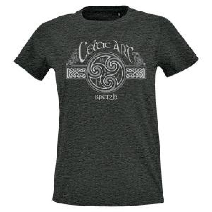 Tshirt femme ajusté Triskell Celtic Art Version Grise Anthracite Chiné M