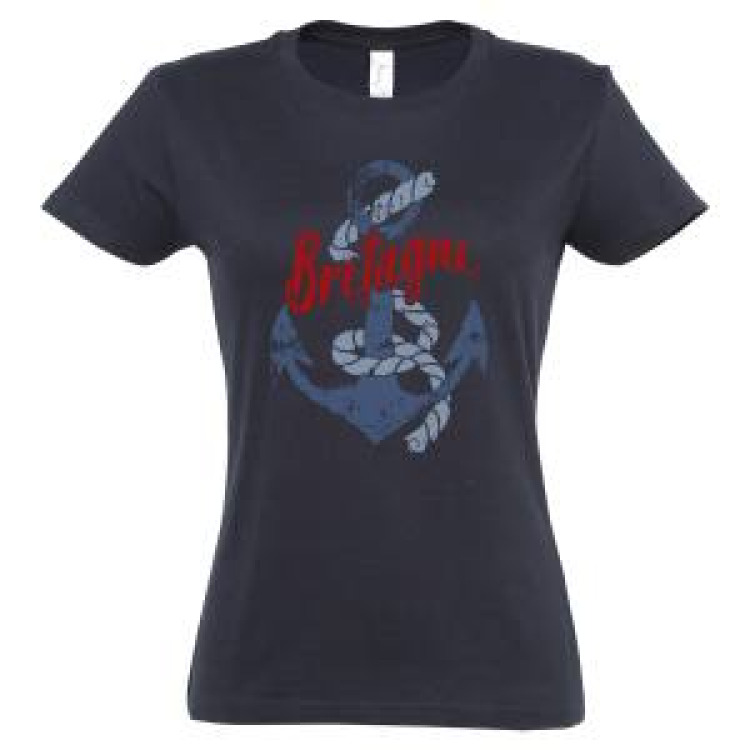 T-shirt femme Ancre Bleue Bretagne French Marine M
