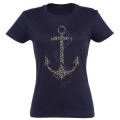 T-shirt femme Ancre Triskel Bretagne Marine S