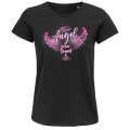 T-shirt femme Angel From Cannes (En Rose sur le T-shirt Noir et T-shirt Rose) Rose Orchidée S