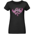 T-shirt femme Angel From Marseille (En Rose sur le T-shirt Noir) Noir Profond S