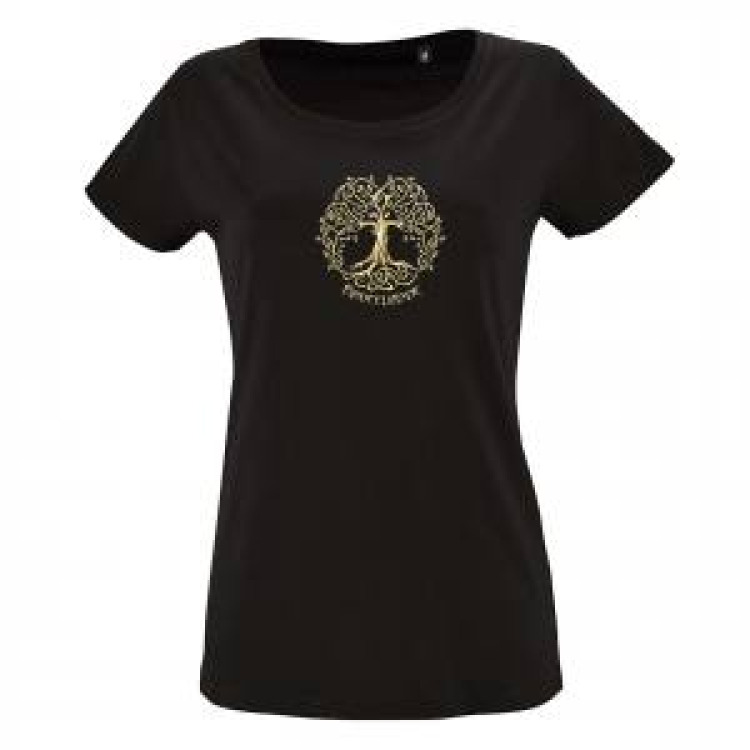 T-shirt femme Arbre de Vie Broc&eacute;liande Noir Profond S