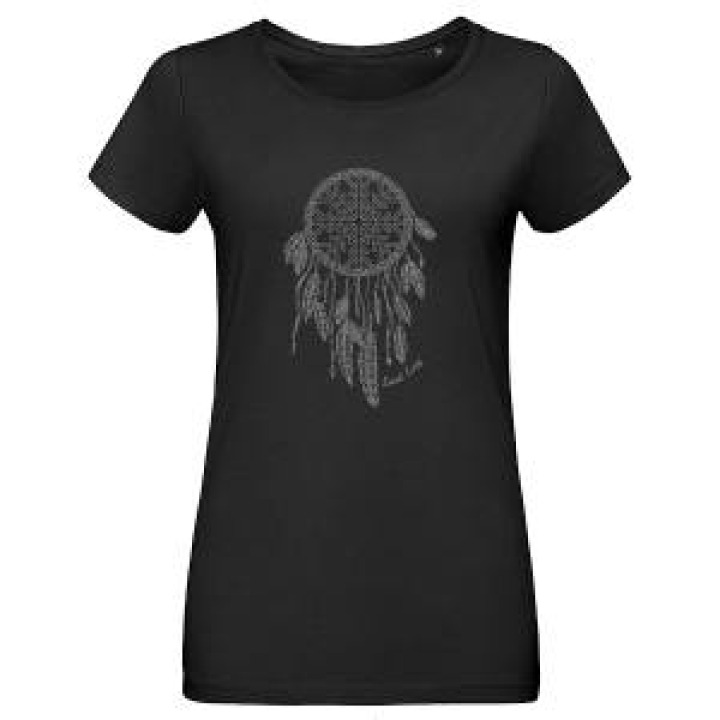 Tshirt femme Attraperêves Saint Lary  Strass Noir Profond S