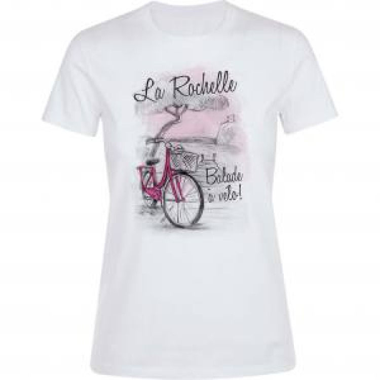 T-shirt femme Balade à Vélo ! la Rochelle Blanc L