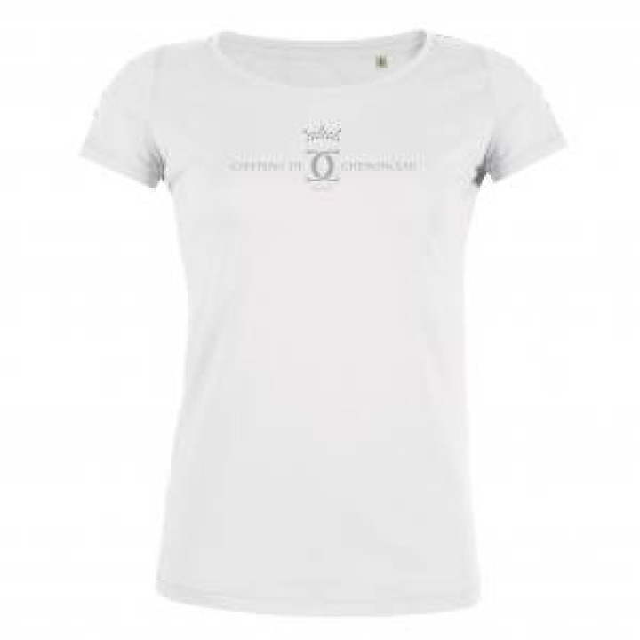Tshirt femme bio ajusté Dd Chenonceau  Strass Couronne Blanc M