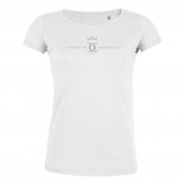 T-shirt femme bio ajusté Dd Chenonceau + Strass Couronne White XL