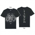 T-shirt femme bio ajusté Tigre Recto/ Verso + transfert Col Zoo d’Amiens Noir Profond S