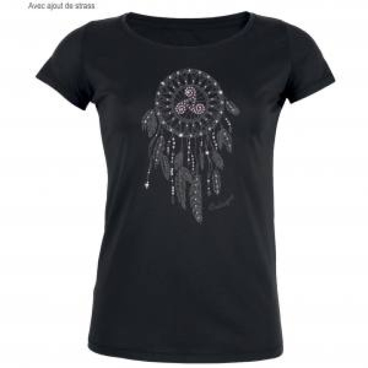 Tshirt femme bio Attraperêves  Strass Black XS