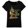 T-shirt femme bio Broc&eacute;liande Dragon + Triskell Black S