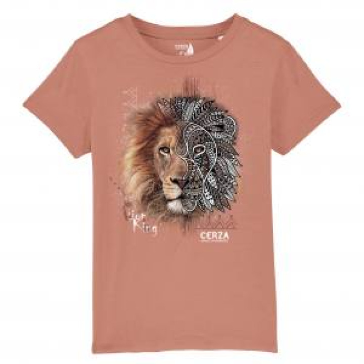 Tshirt femme bio Lion Native Tribes Cerza  transfert Col Cerza Butter M